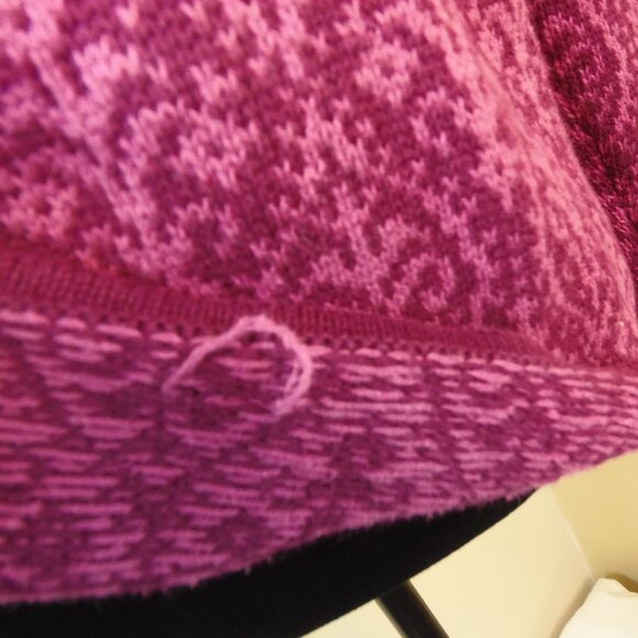 Nomadic Traders Women's SZ 14 Full Zip Plum Nordic Lagen Fair Isle Cardigan - Picture 9 of 9